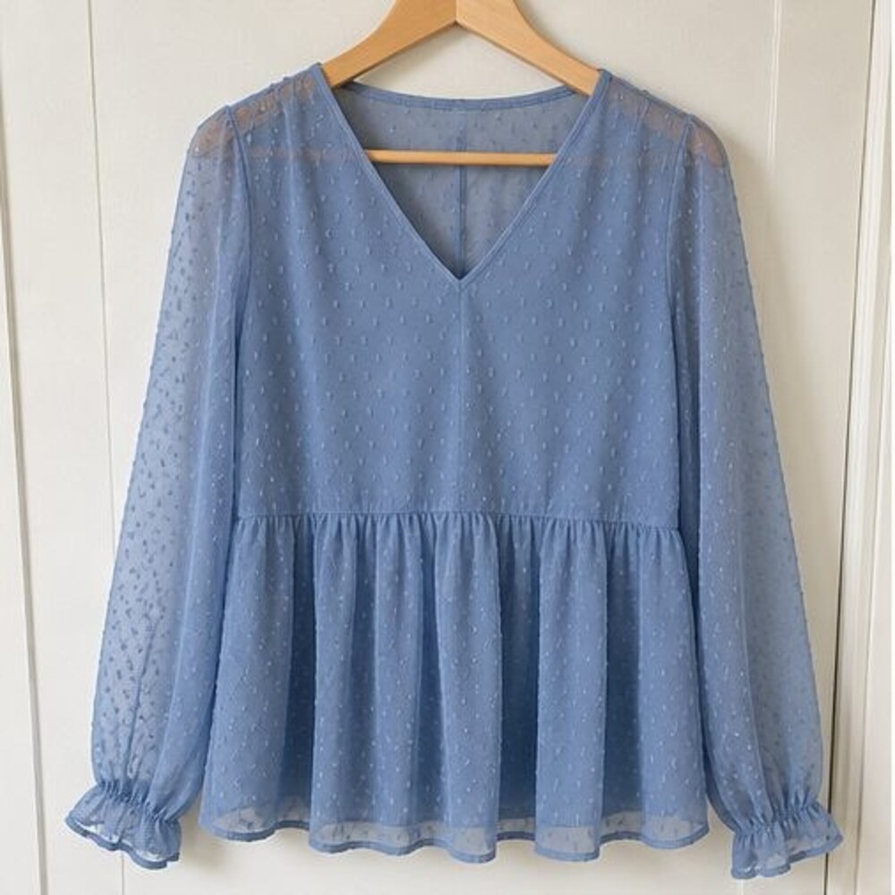 Blue Wrap Blouse